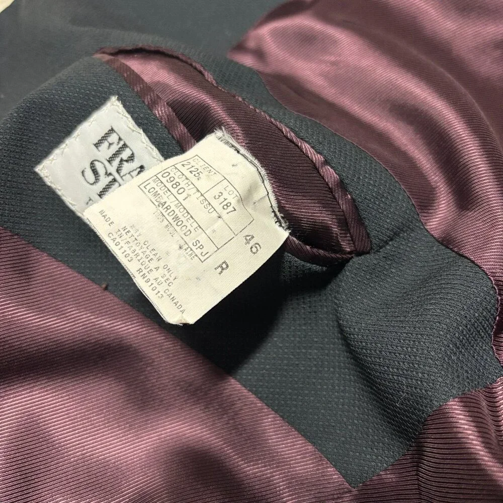 Bespoke Fraser Steen Toronto Savile Row Wool Sport Coat Blazer Angelico‎ 46R